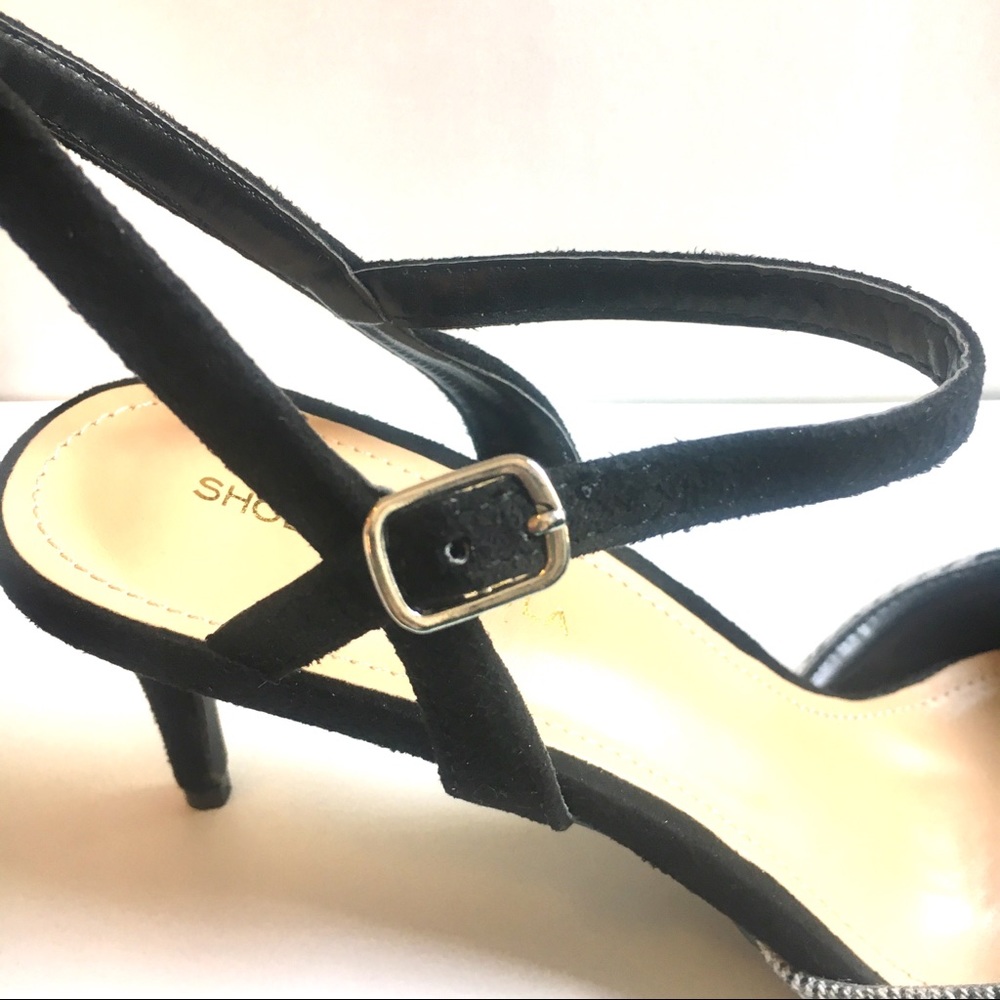 NWT - Buffalo Check Ankle Strap Flannel Heels - Picture 6 of 8